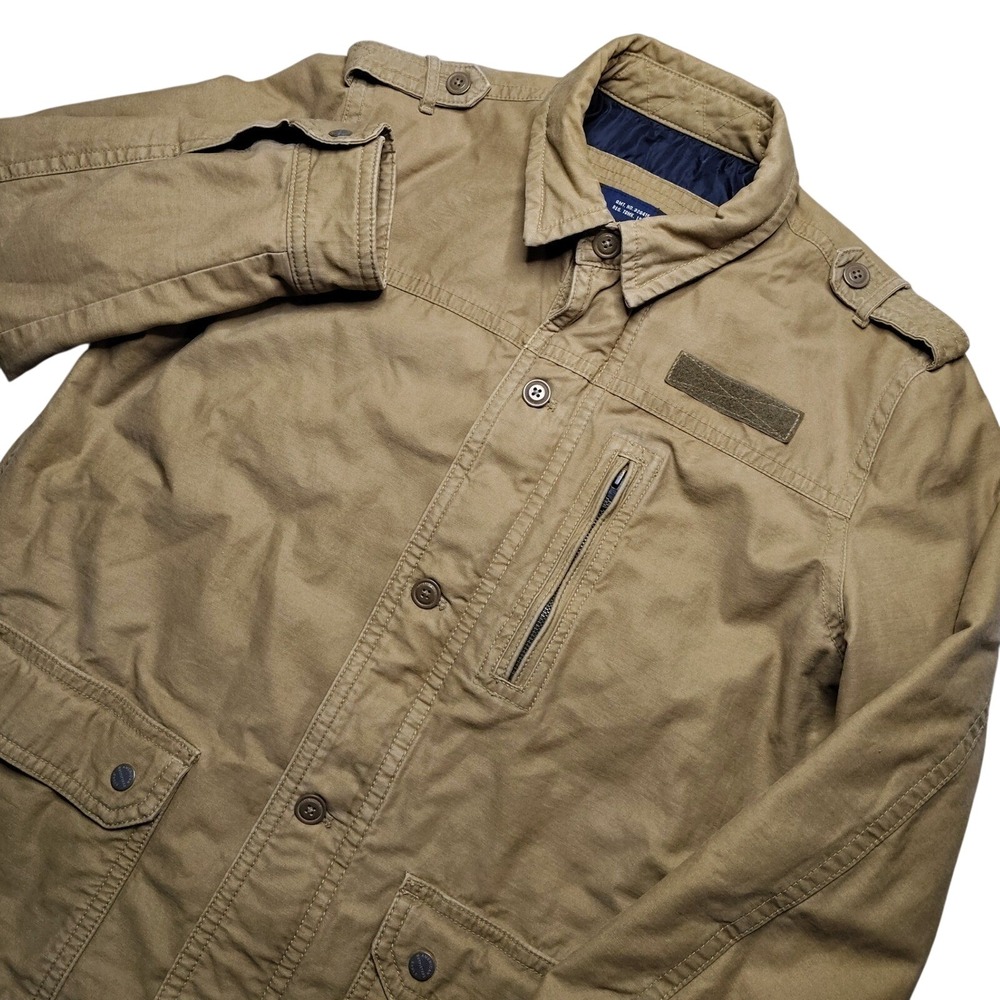 American Eagle Field Jacket Mens XLT Tan Khaki Quilted Military Canvas Utility